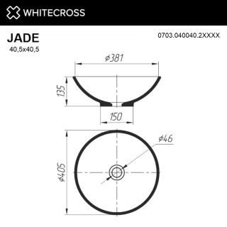 Раковина WHITECROSS Jade 0703.040040.2XXXX 40 см RAL мат